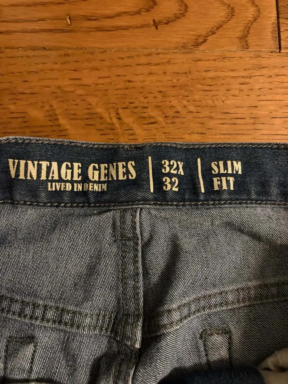 Vintage Genes Men's Slim Fit Blue Denim Jeans Size 32x32